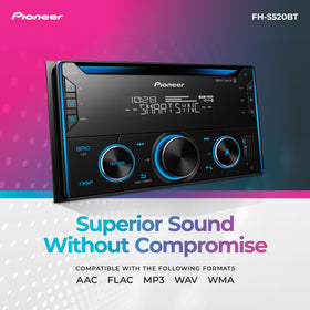 Pioneer FH-S520BT three preout sets for expandability