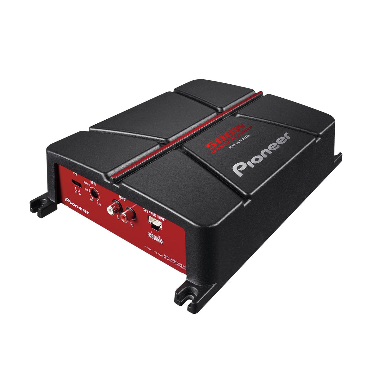 PIONEER GM-A3702 front view showcasing compact power for clearer car audio.