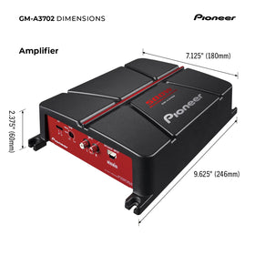 PIONEER GM-A3702 packaged install image hints quick setup and tuning.
