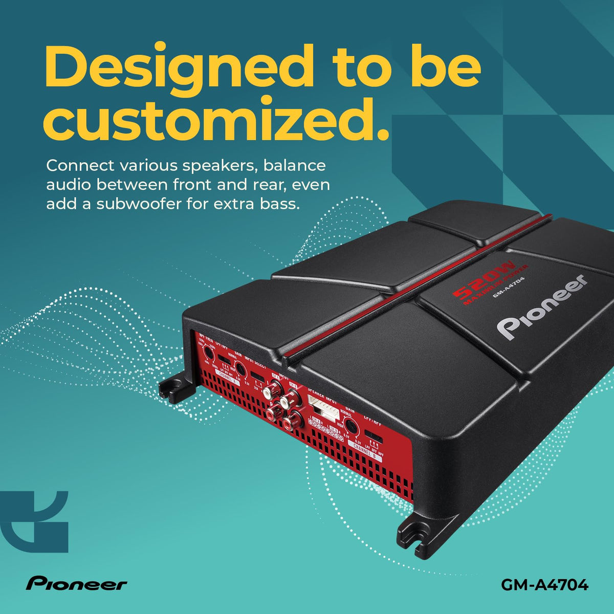 Pioneer GM-A4704 bridge mode setup illustrating flexible amplification