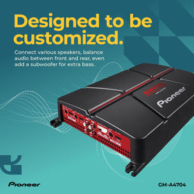 Pioneer GM-A4704 bridge mode setup illustrating flexible amplification