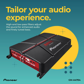 Pioneer GM-A4704 compact design fits tight dash spaces