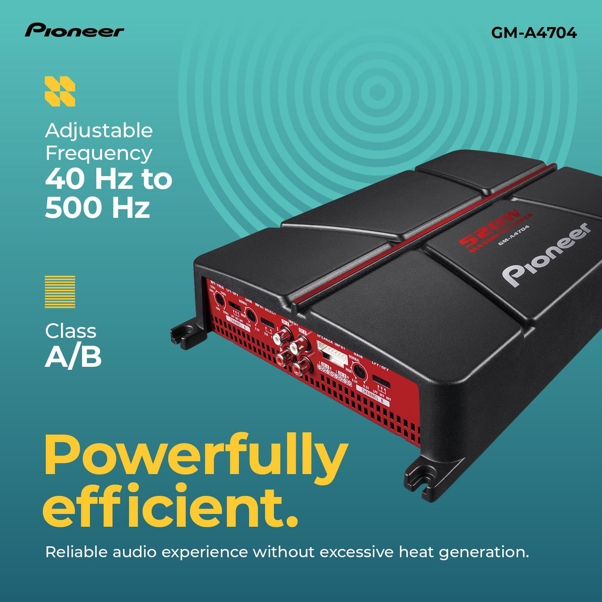 Pioneer GM-A4704 variable high and low pass controls for tailored sound