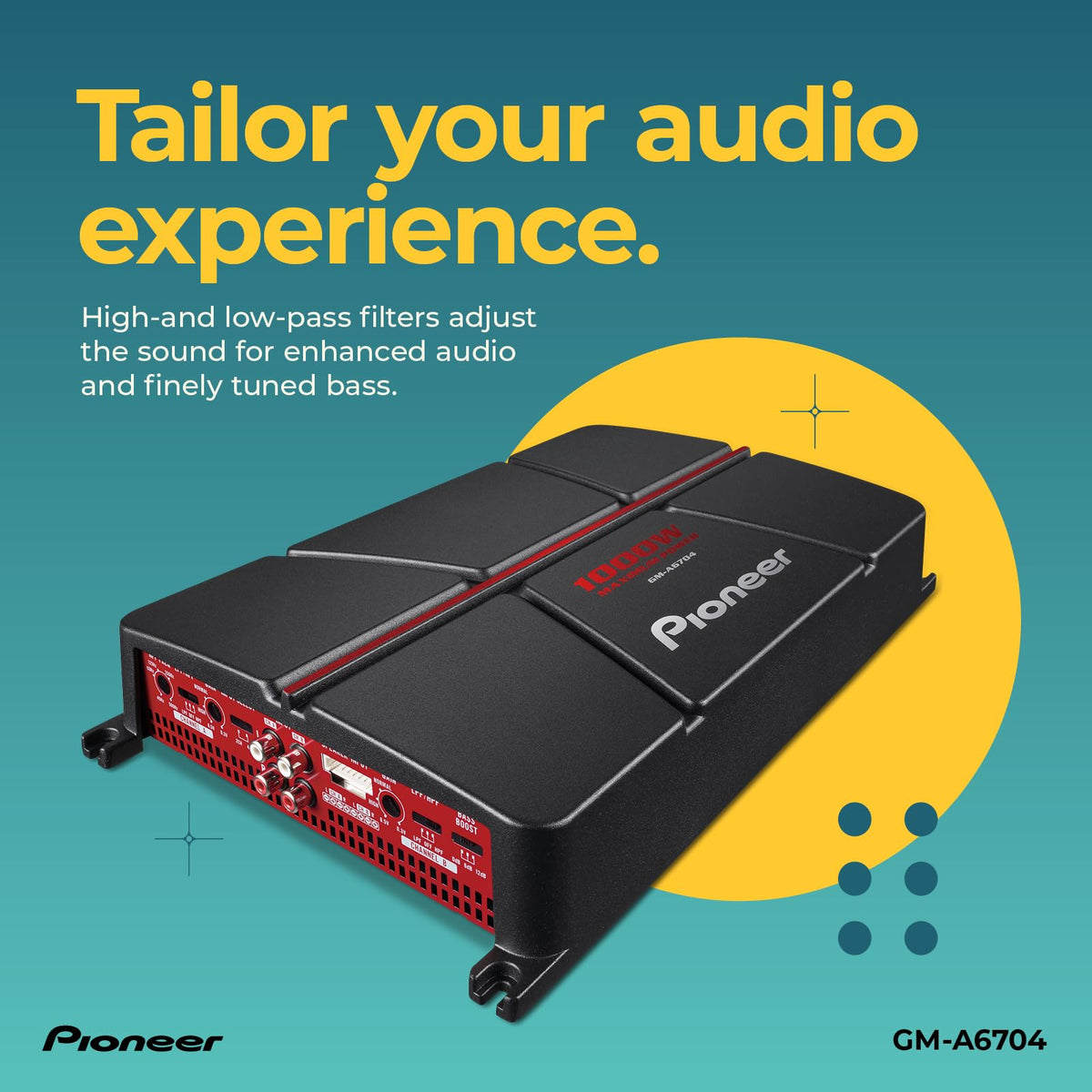 Pioneer GM-A6704 automatic signal sensing powers on with the head unit.