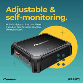 Pioneer GM-DX871 protection system helps safeguard speakers during demanding sessions.