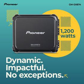 Pioneer GM-DX874 back panel with connections enabling easy integration and high-density wiring.