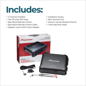 Pioneer GM-DX874 compact design fits under seat or dash for flexible placement.