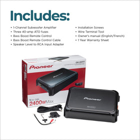 Pioneer GM-DX971 bridge mode setup illustrates flexible power options.