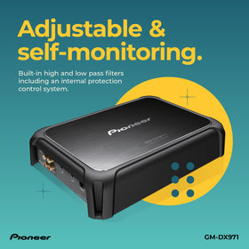 Pioneer GM-DX971 compact Class D design enables under-seat installation.