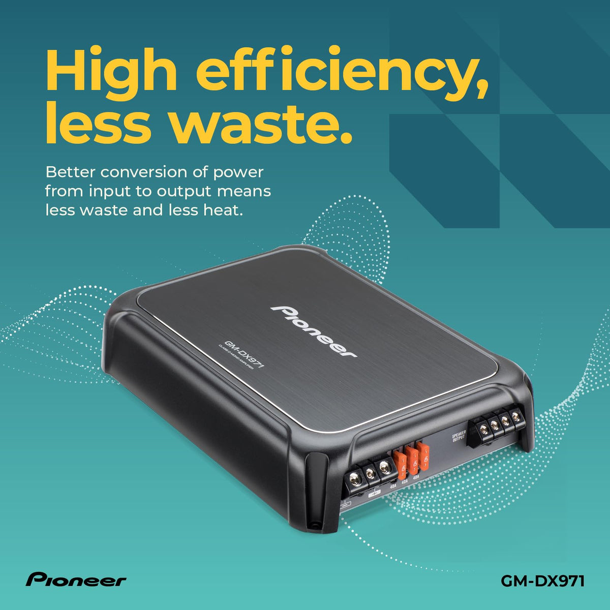 Pioneer GM-DX971 gold terminals shown for high-conductivity connections.