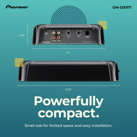 Pioneer GM-DX971 remote bass knob demonstrates adjustable bass control on the go.