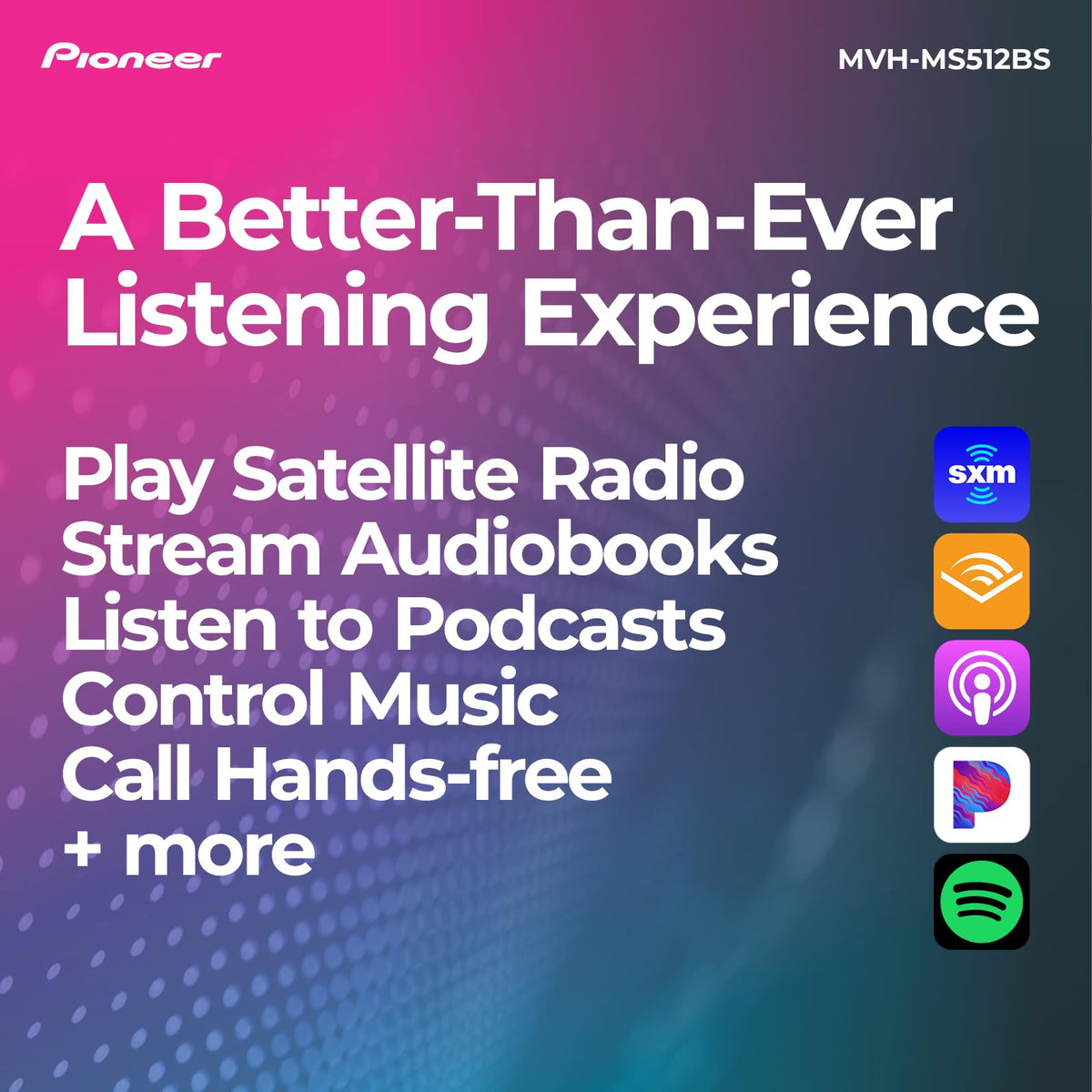 Pioneer MVH-MS512BS RCA 4V preouts for crisp speaker connections.