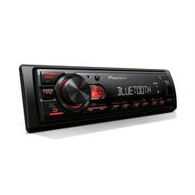Pioneer MVH-S230BT front view showing compact single‑DIN chassis for easy installation
