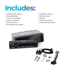 Pioneer MVH-S322BT detachable faceplate boosting vehicle security when parked