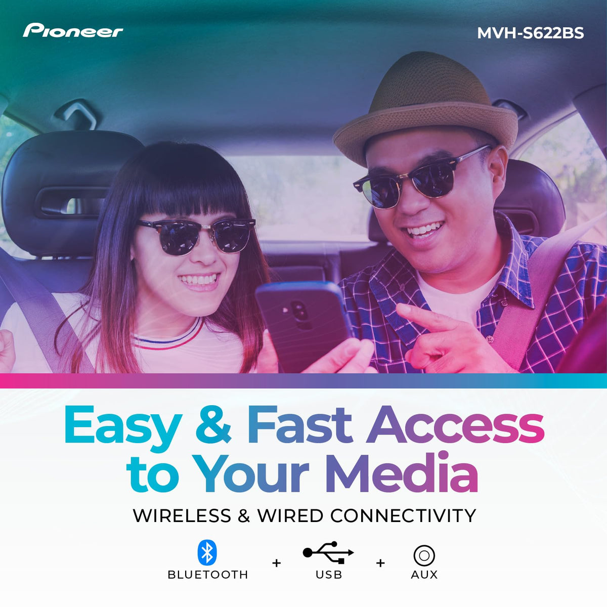 Pioneer MVH-S622BS Smart Sync app enhances navigation and control