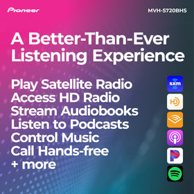 Pioneer MVH-S720BHS three Hi-Volt pre-outs enable a powerful, customizable audio setup.