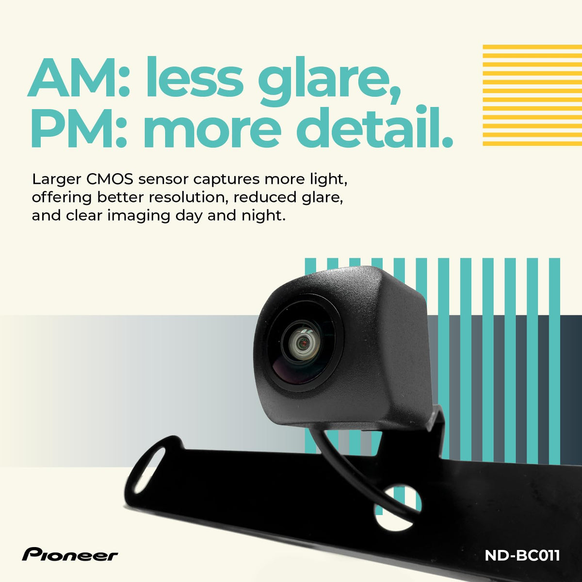 Pioneer ND-BC011 compact 7/8-inch design for discreet rear installation and clear view.