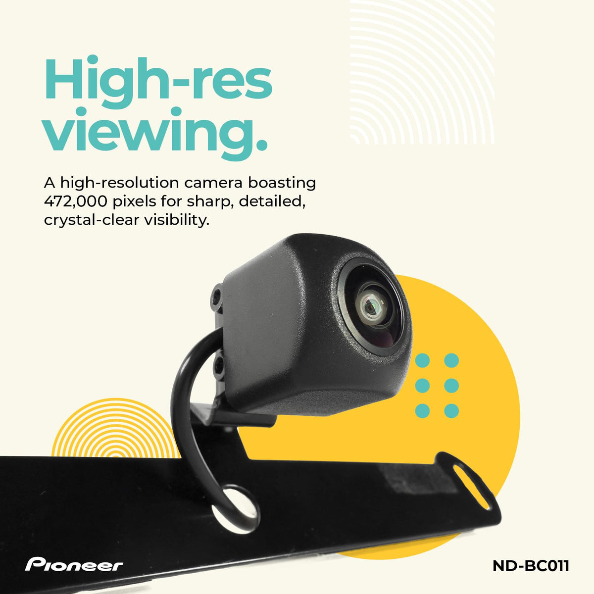 Pioneer ND-BC011 high-resolution 472k image for sharp rear imagery.
