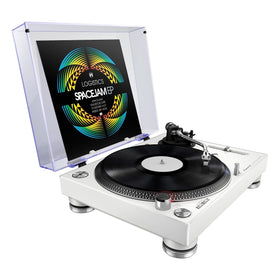PLX-500-W sleeve stand display highlights album art during play