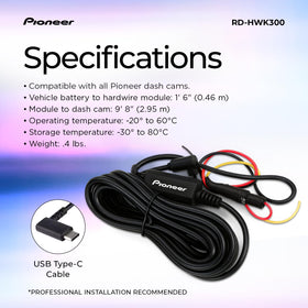 Pioneer RD-HWK300 parking-mode power management ensures ignition-aware auto on/off