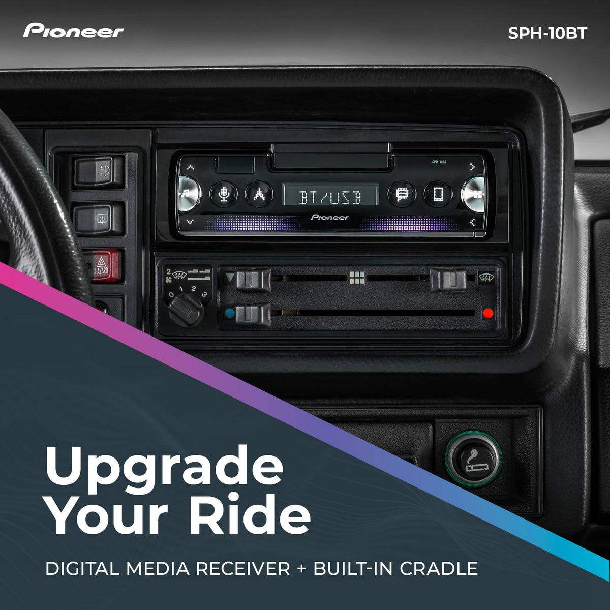 Pioneer SPH-10BT Bluetooth hands-free calls for safer driving.