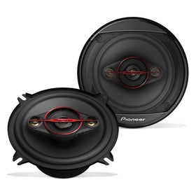PIONEER speaker front view showing grille and mounting holes, clear audio upgrade benefit