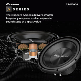 PIONEER TS-A120D4 side-panel view highlights robust construction and durability