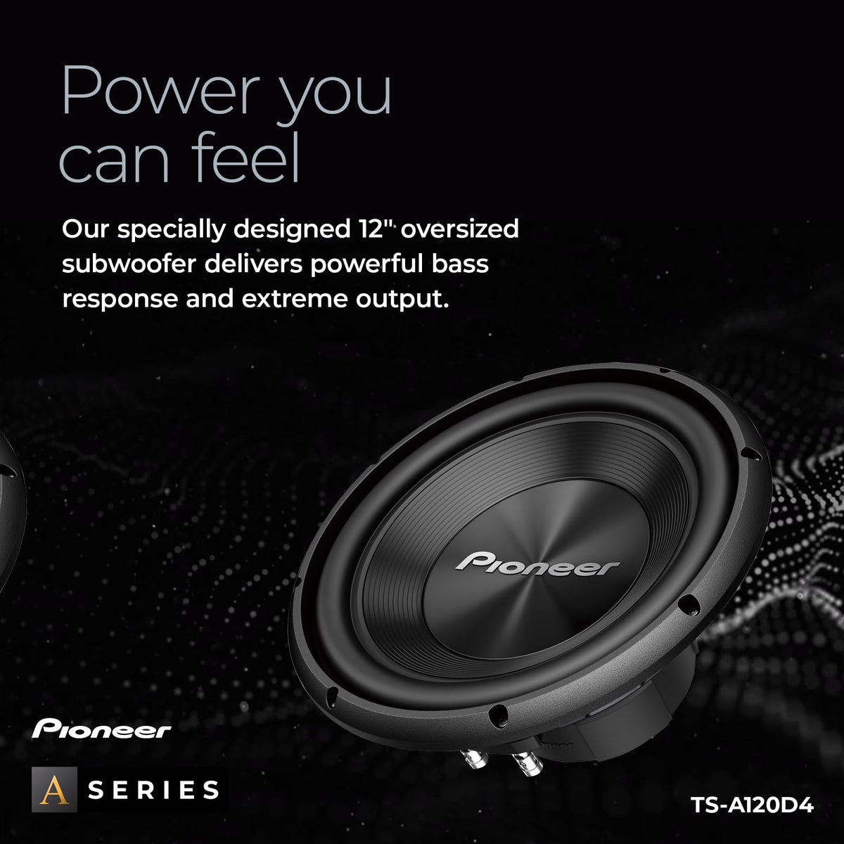 PIONEER TS-A120D4 extended voice coil detail highlights higher power handling