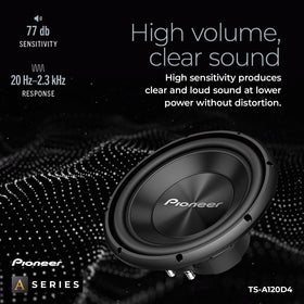 PIONEER TS-A120D4 port-vent-setup illustrates enclosure options for optimal output