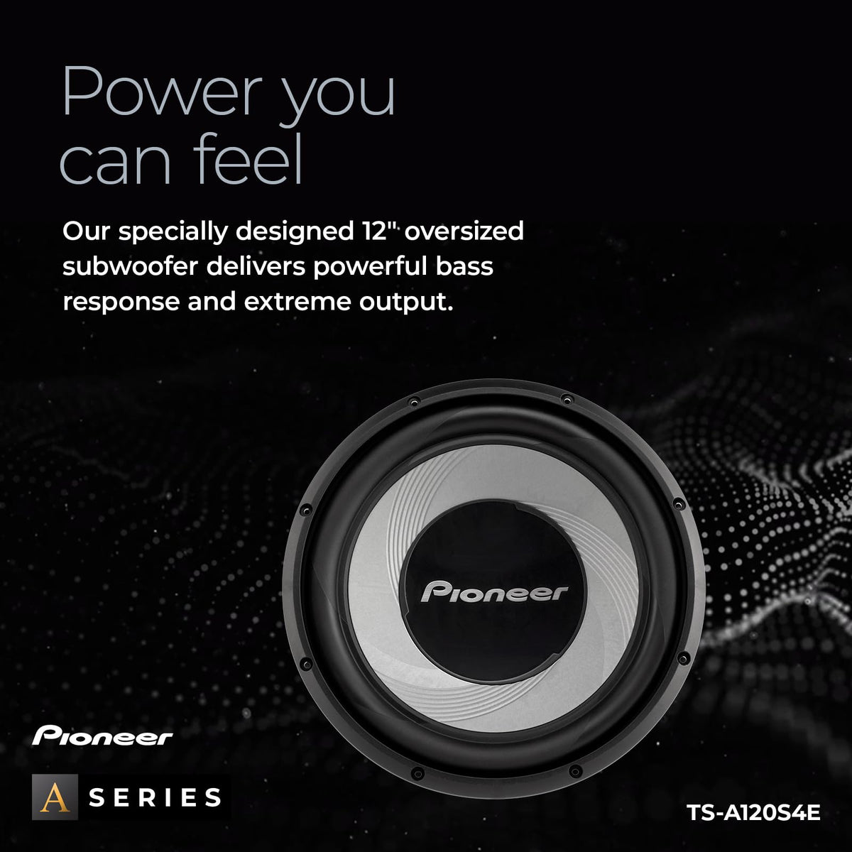 Pioneer TS-A120S4E magnet and voice coil detail showing high power handling