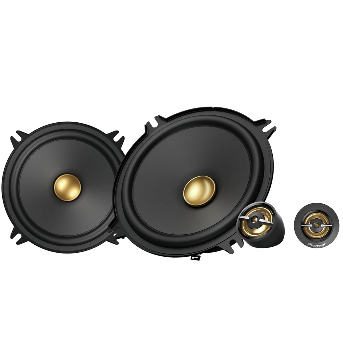 Pioneer TS-A1301C front view demonstrates compact fit for easy installation.