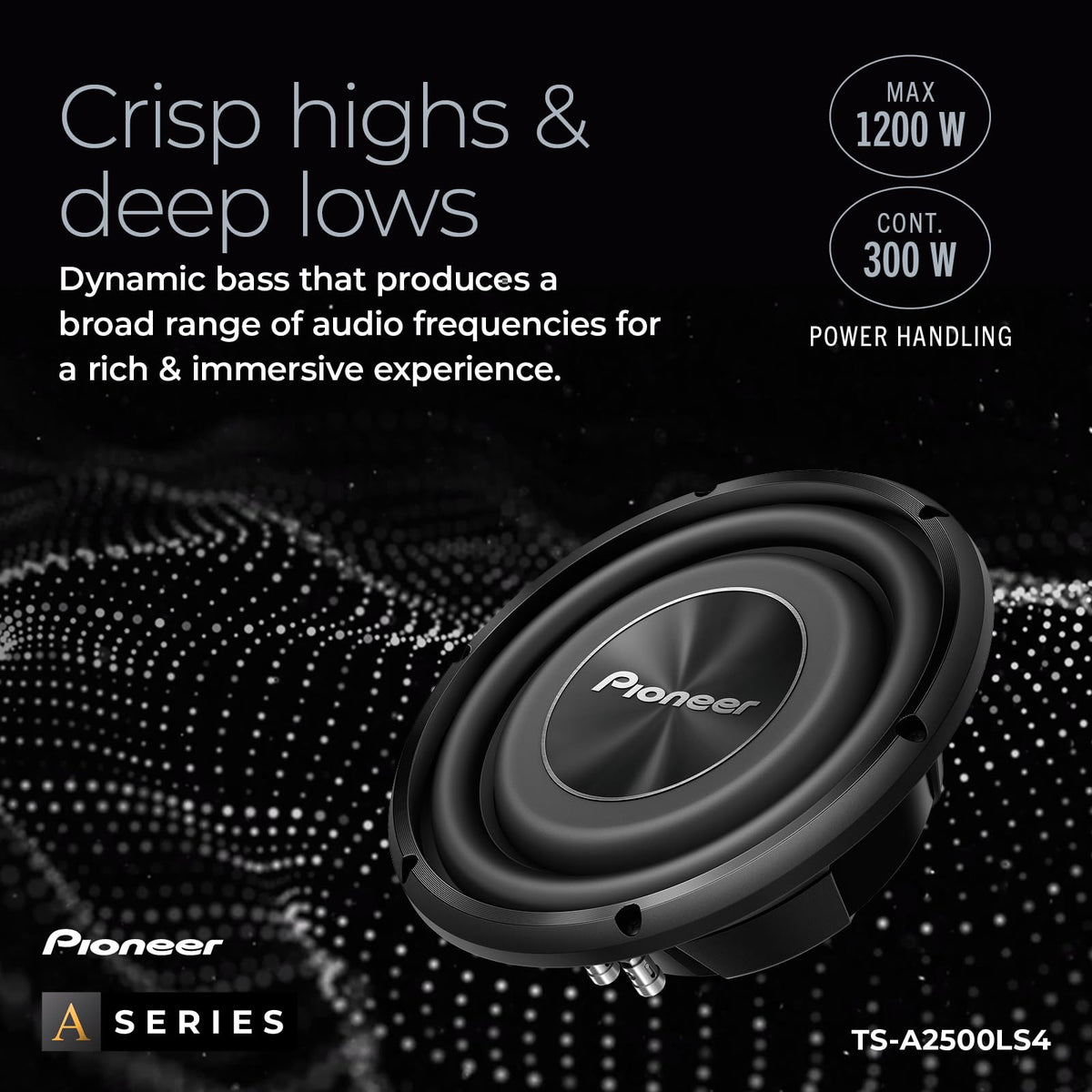 PIONEER TS-A2500LS4 pairs with sealed enclosures for clean bass
