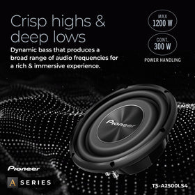 PIONEER TS-A2500LS4 pairs with sealed enclosures for clean bass