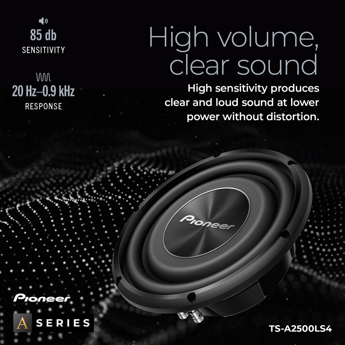 PIONEER TS-A2500LS4 delivers up to 1200W max for impactful sound