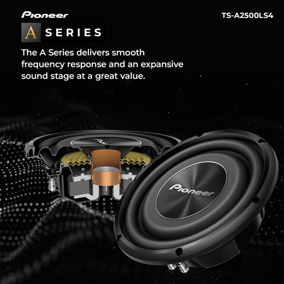 PIONEER TS-A2500LS4 shallow-mount design fits tight spaces