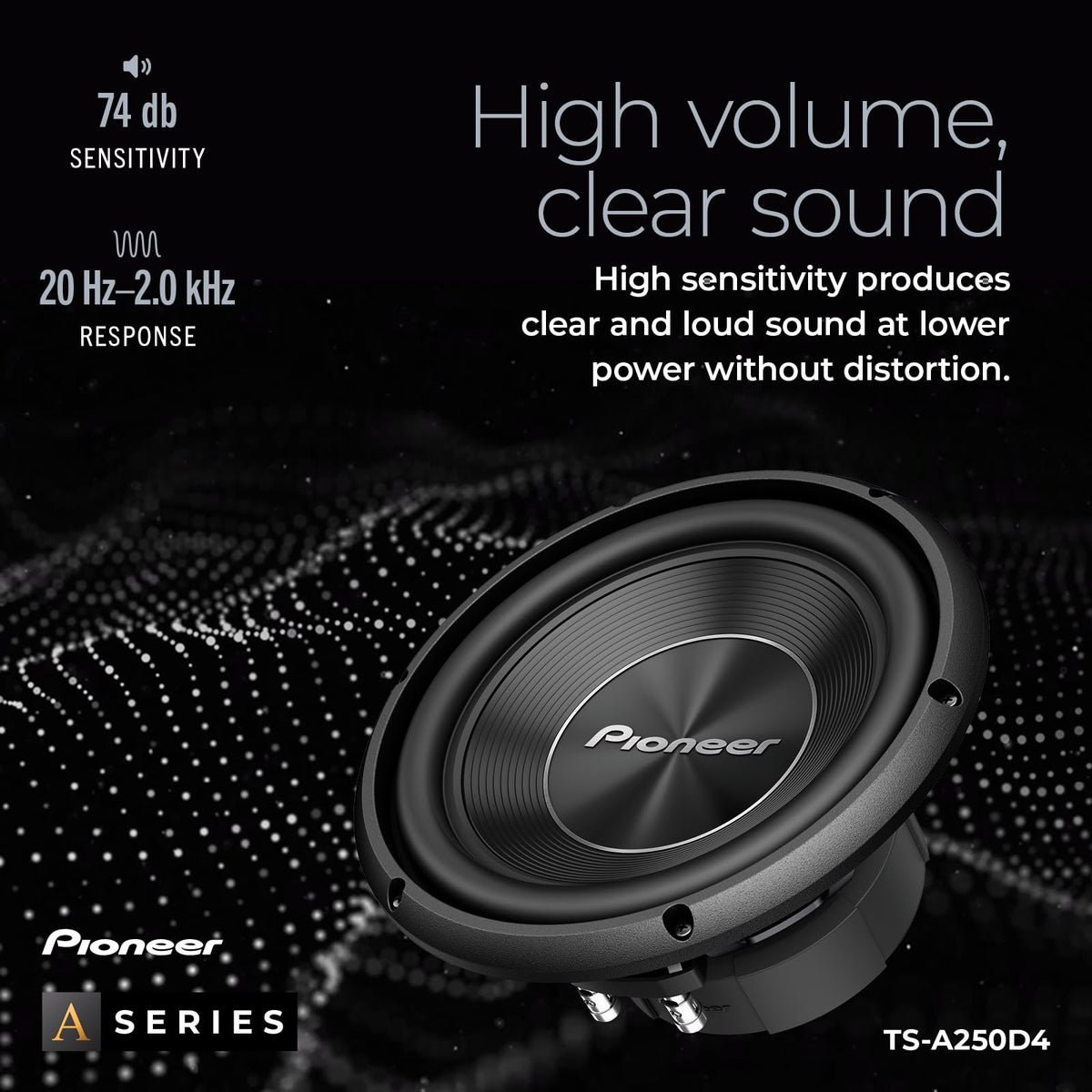 Pioneer TS-A250D4 enclosure recommendations signaling best-fit vented or sealed enclosures.