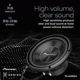 Pioneer TS-A250D4 enclosure recommendations signaling best-fit vented or sealed enclosures.