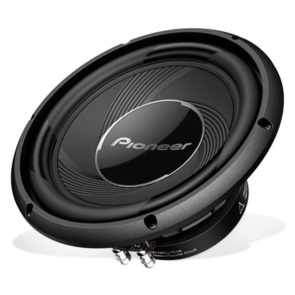 Pioneer TS-A25S4 front view showing rugged construction for deep, powerful bass.