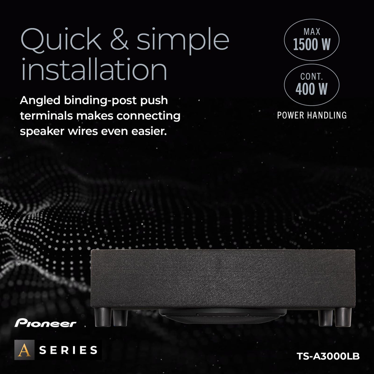 Pioneer TS-A3000LB mounting options illustrate flexible placement choices.
