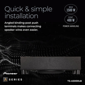 Pioneer TS-A3000LB mounting options illustrate flexible placement choices.