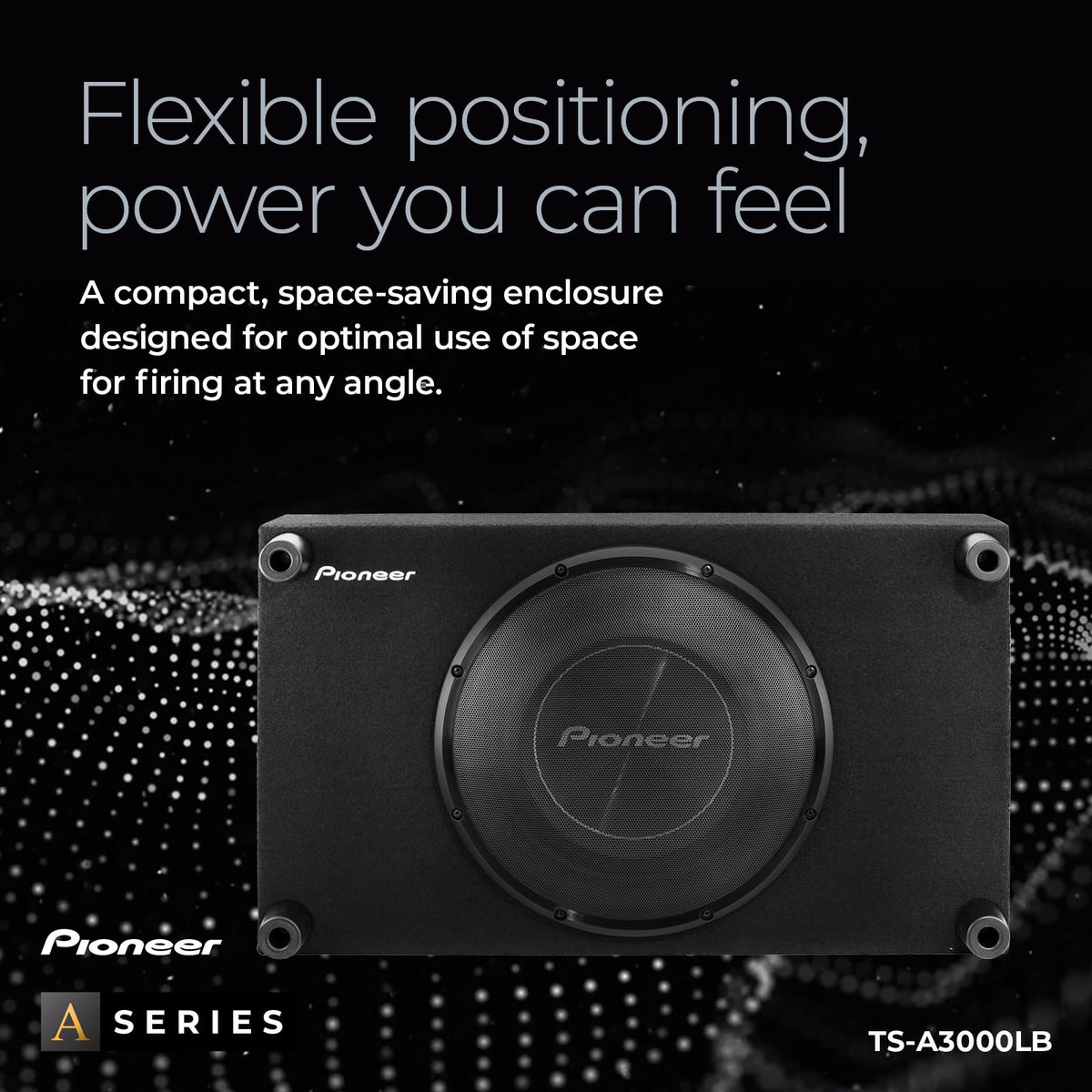 Pioneer TS-A3000LB enclosure showcases shallow design for tight spaces.