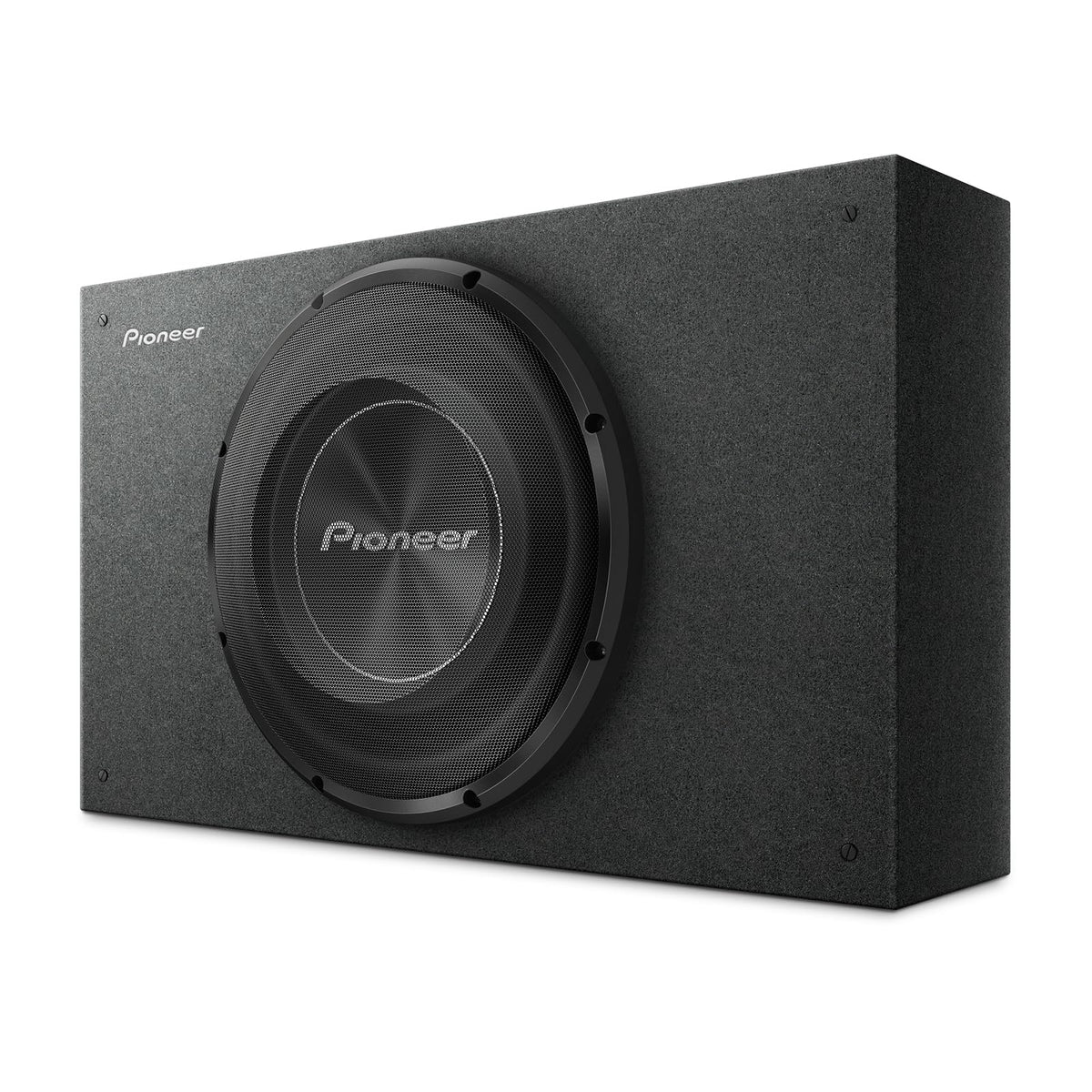 Pioneer TS-A3000LB front view shows slim depth for versatile installations and deep bass.