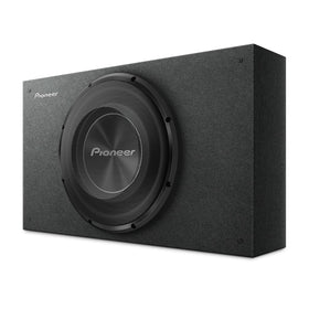 Pioneer TS-A3000LB front view shows slim depth for versatile installations and deep bass.