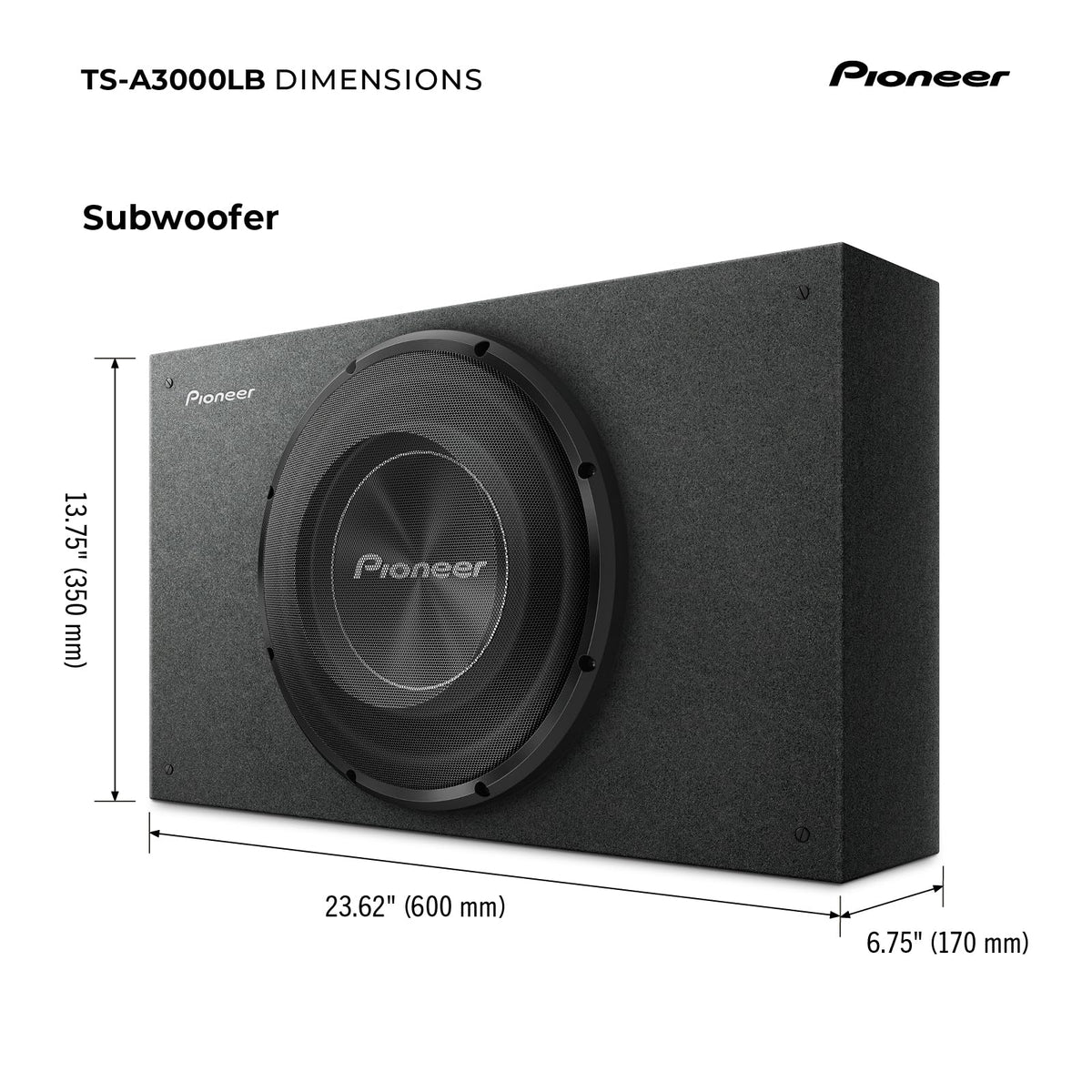 Pioneer TS-A3000LB logo-grille protects the speaker while adding style.