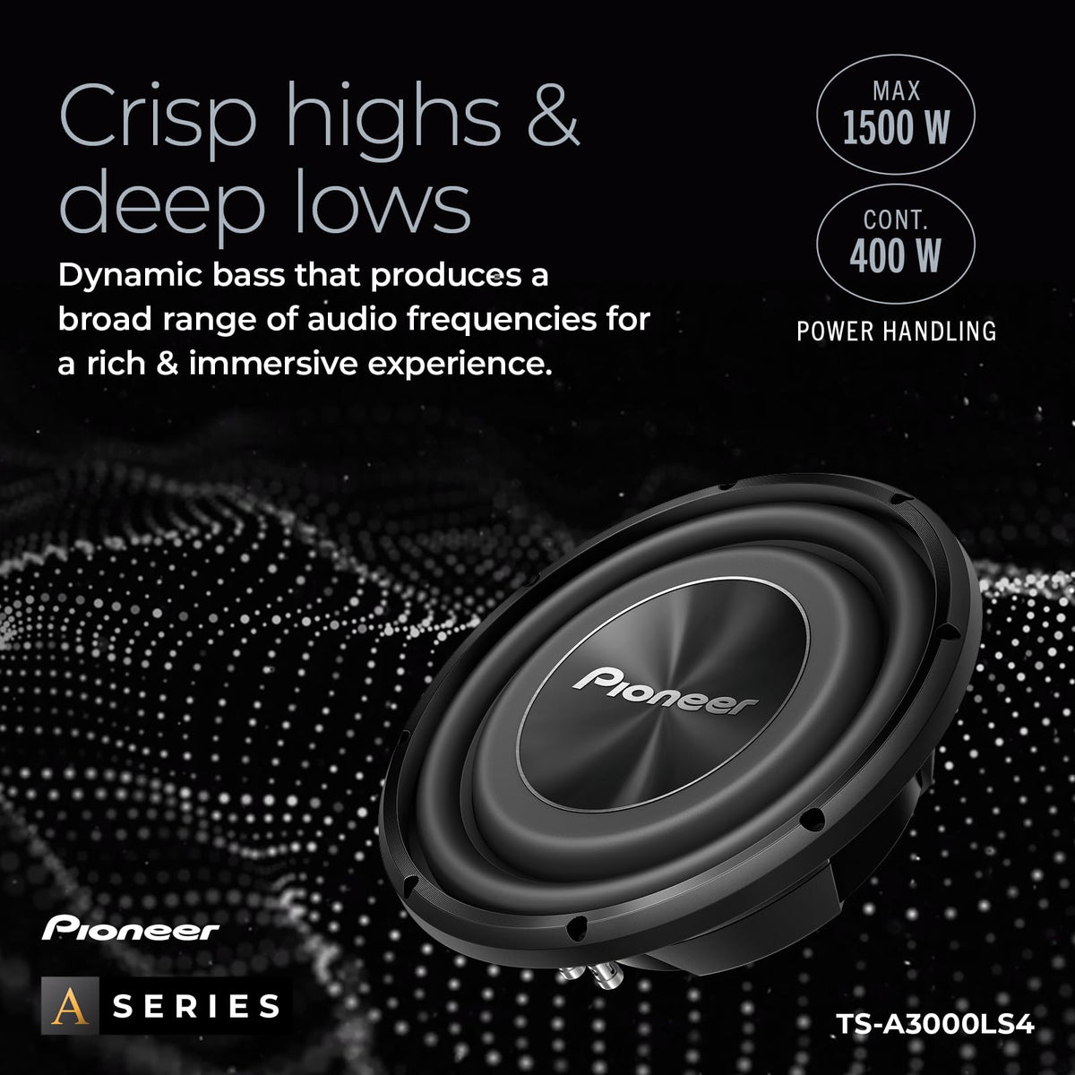 Pioneer TS-A3000LS4 mounting depth around 3.5 inches for shallow installations.