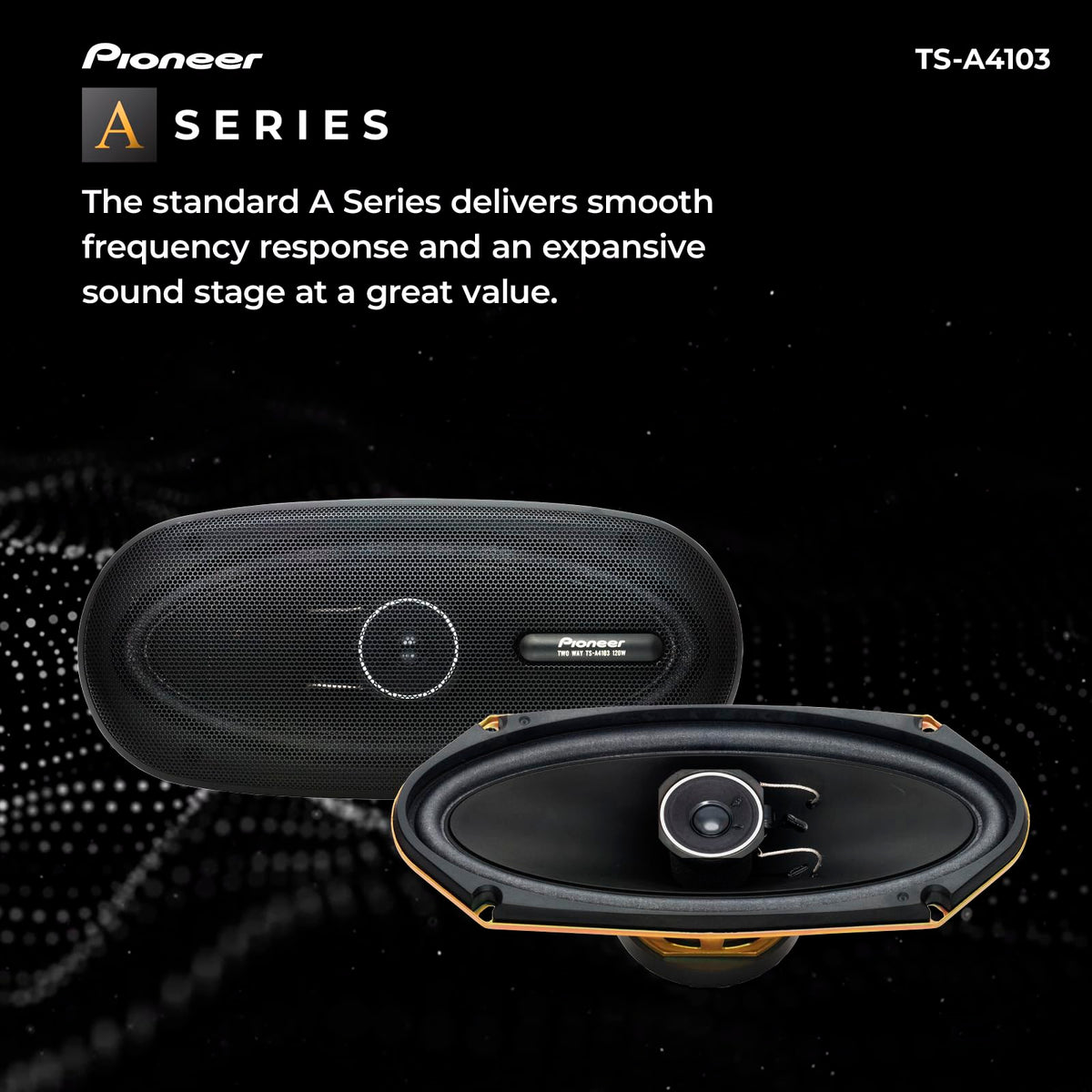 PIONEER TS-A4103 2-way driver crossovers demonstrate balanced sound potential.