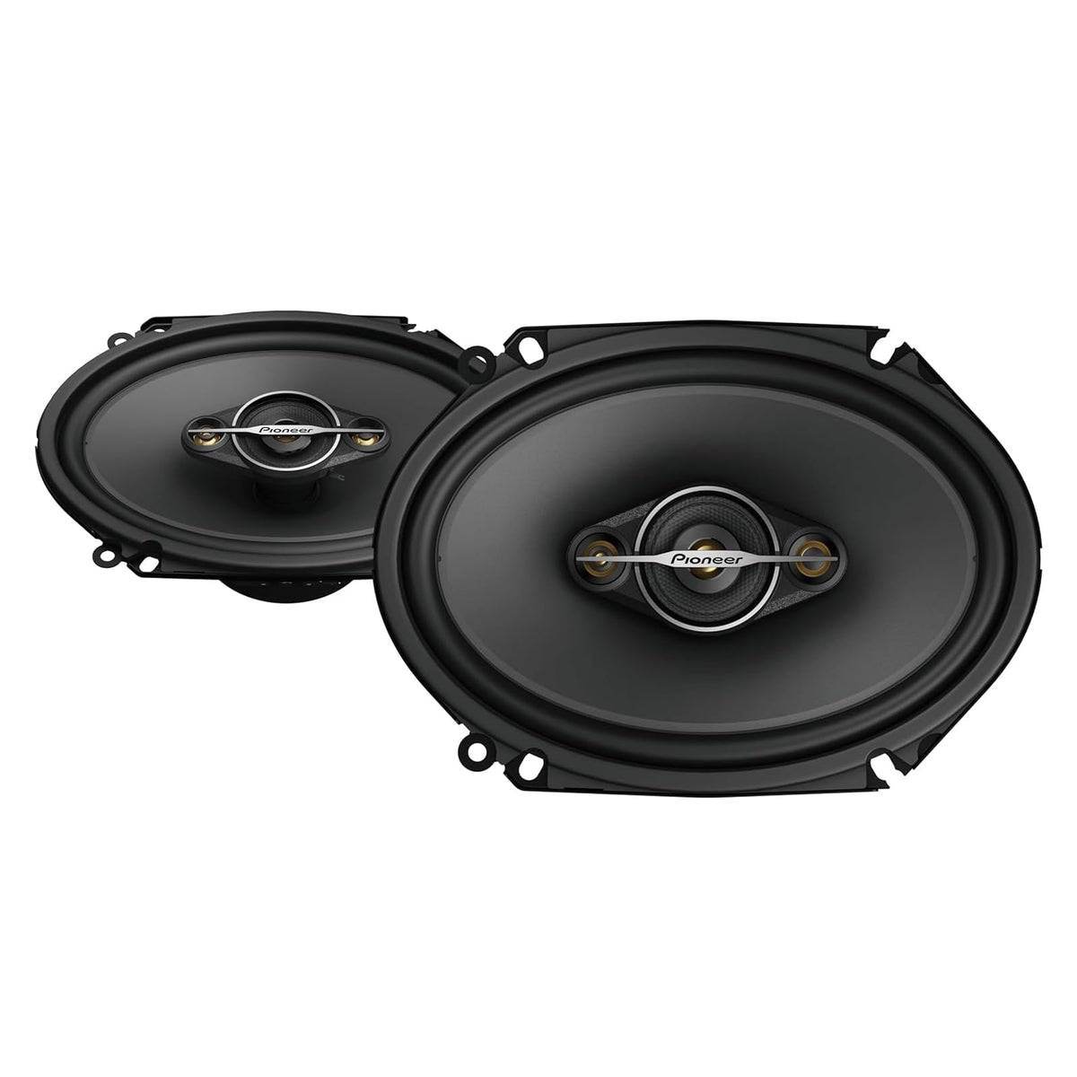 PIONEER TS-A6881F 4-way design front view highlights balanced sound across frequencies.