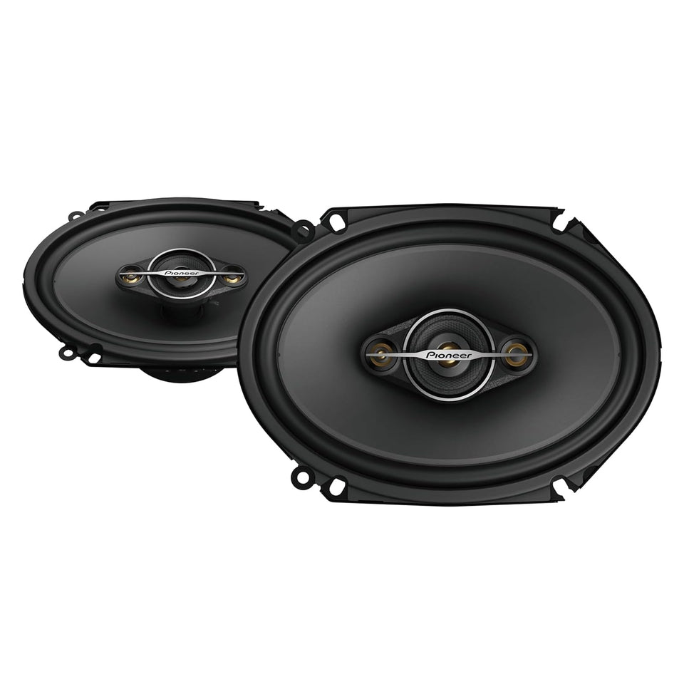 PIONEER TS-A6881F 4-way design front view highlights balanced sound across frequencies.