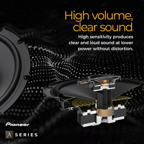 PIONEER TS-A6881F 90dB sensitivity boosts loud, clear output.
