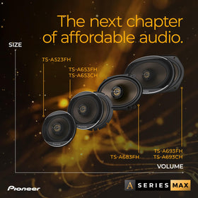 PIONEER TS-A693CH OE location mounting option preserves factory aesthetics.